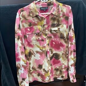 Jones New York Pink Camouflage Blouse